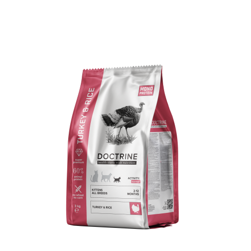 Арт. 10460 Doctrine Корм для котят всех пород с индейкой и рисом 3 кг