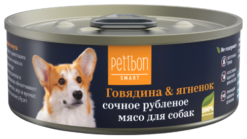 Petibon Smart Рубленое мясо 100 г для собак с говядиной и ягненком