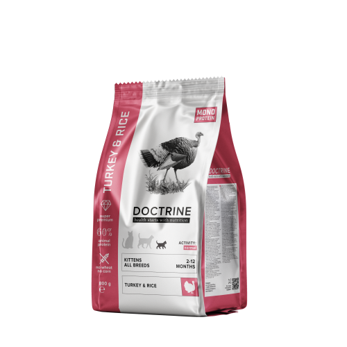 Арт. 10453 Doctrine Корм для котят всех пород с индейкой и рисом 0,8 кг