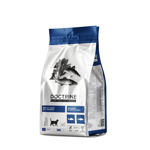 Арт. 34562 Doctrine Корм беззерновой для кошек с лососем и белой рыбой 3 кг