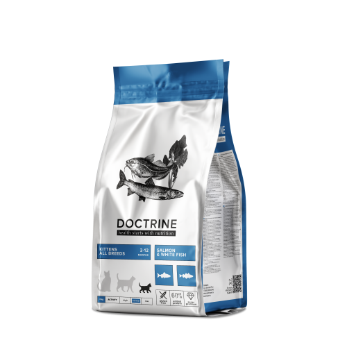 Арт. 34559 Doctrine Корм беззерновой для котят с лососем и белой рыбой 3 кг