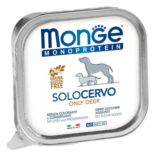 Monge Dog Monoprotein Solo консервы для собак паштет из оленины 150г