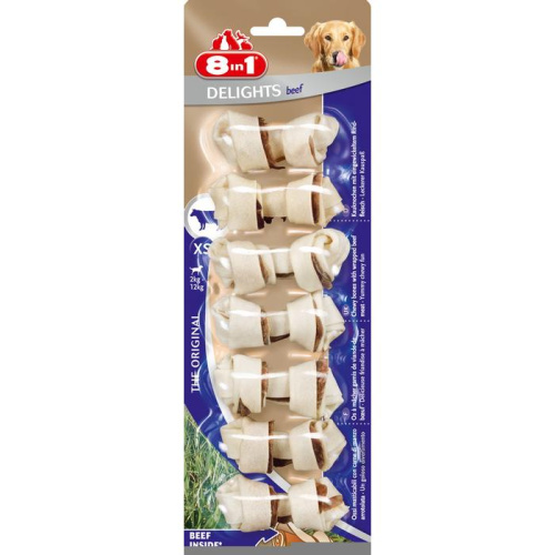 8в1 Говядина жевательная коcточка Delights Beef XS 7.5см
