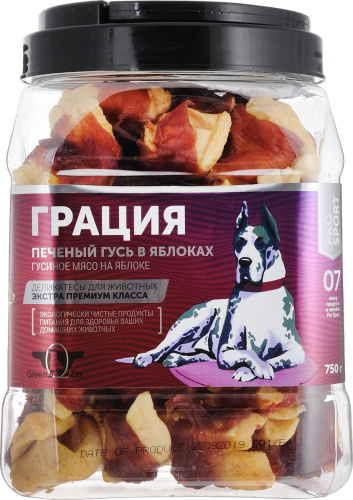 Грация сушеное гусиное мясо на яблоке за 1шт 29348