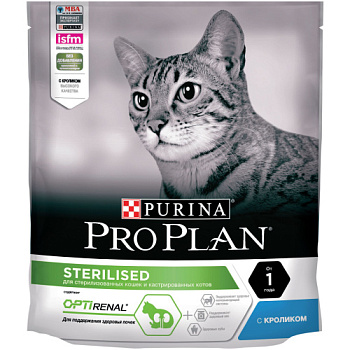 Сухой корм Purina Pro Plan для стерилизованных кошек и кастрированных котов, кролик, пакет